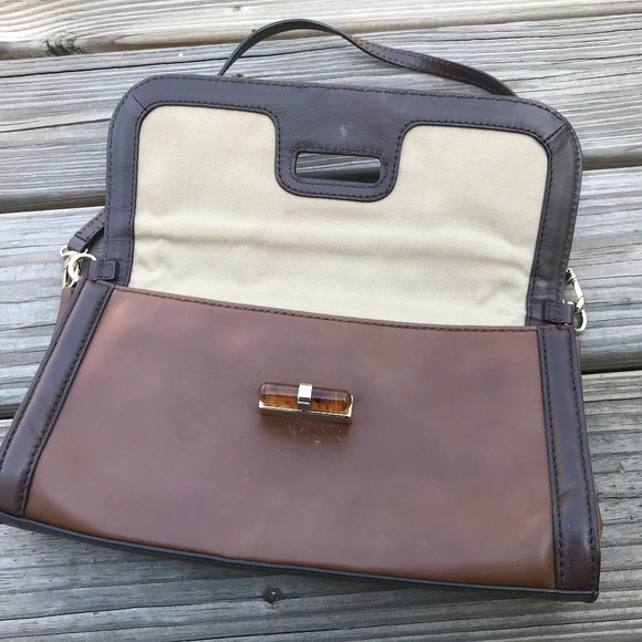 Banana Republic Women Handbag Cow Leather Brown - Picture 5 of 8